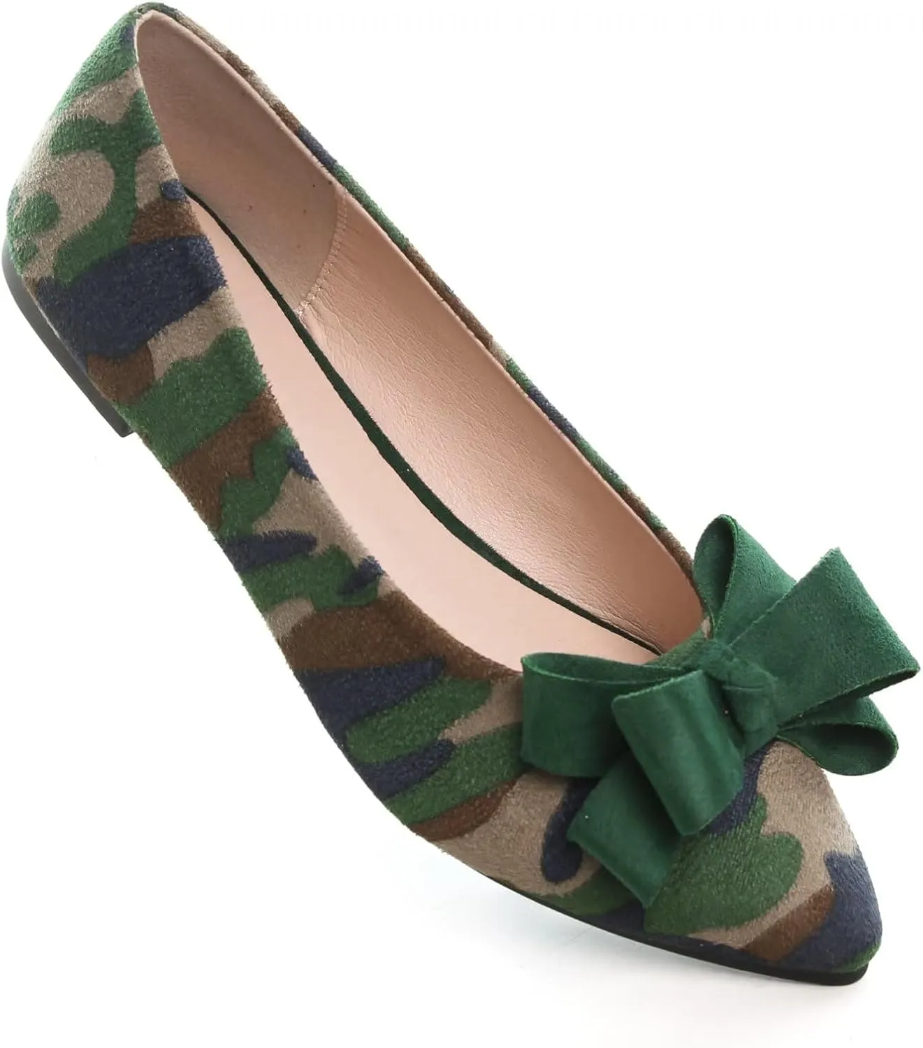 TN TANGNEST Women's Summer Dress Flats - Comfortable Pointed Toe Bowknot Ballet Shoes for Woman - Soft Suede Driving Flats