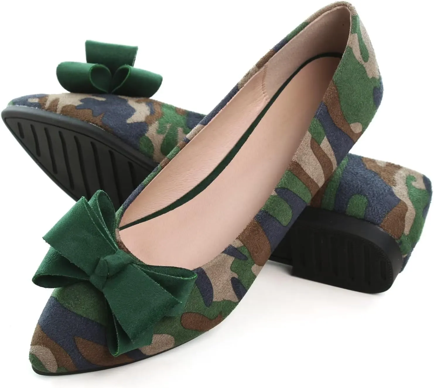 TN TANGNEST Women's Summer Dress Flats - Comfortable Pointed Toe Bowknot Ballet Shoes for Woman - Soft Suede Driving Flats