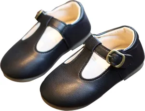 Toddler Girls School Uniform Shoes Mary Janes T-Strap Flats Leather Dress Shoes