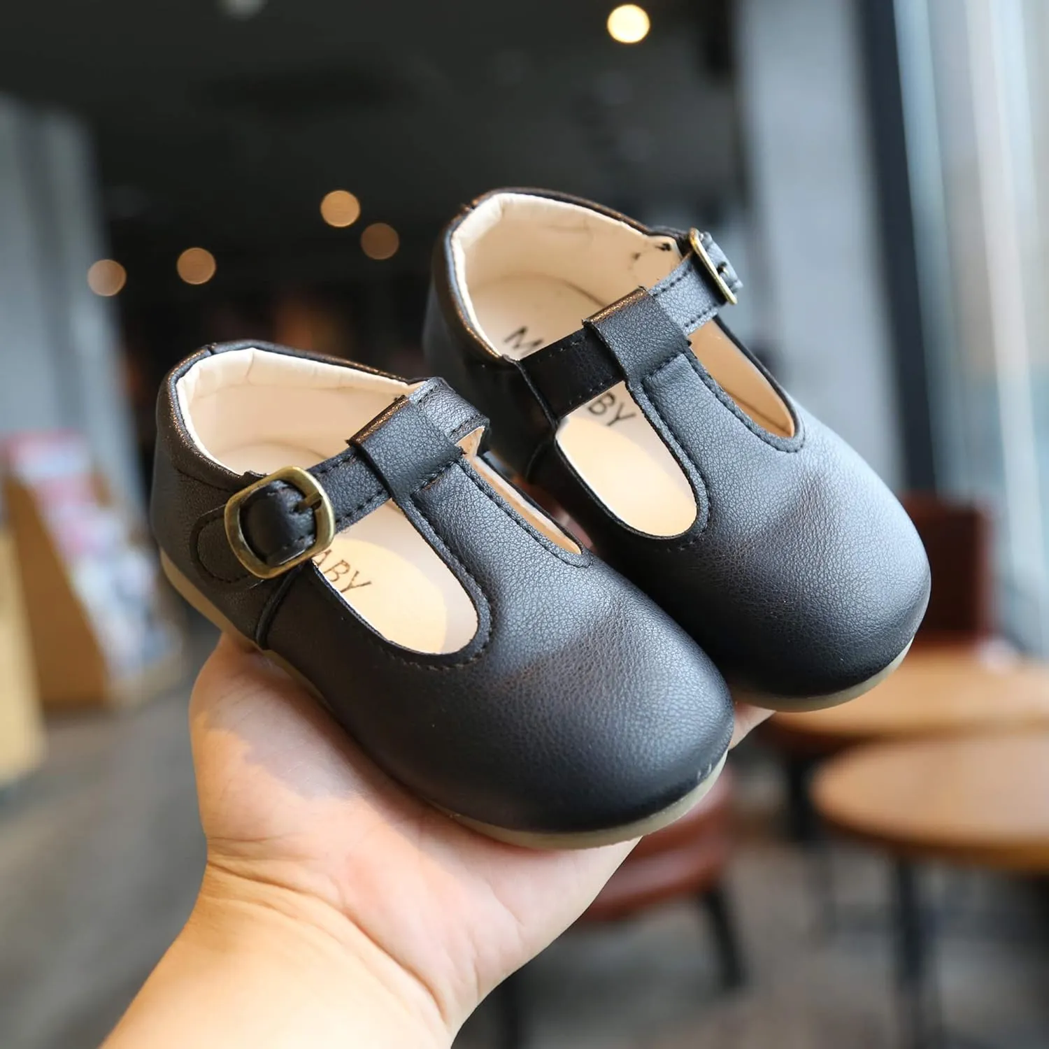 Toddler Girls School Uniform Shoes Mary Janes T-Strap Flats Leather Dress Shoes