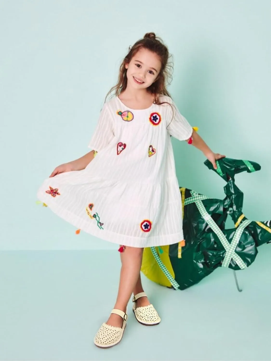 Toddler Little Girl Summer Sandals - Flower Girl Close Toe Dress Shoes Flats Wedding Princess