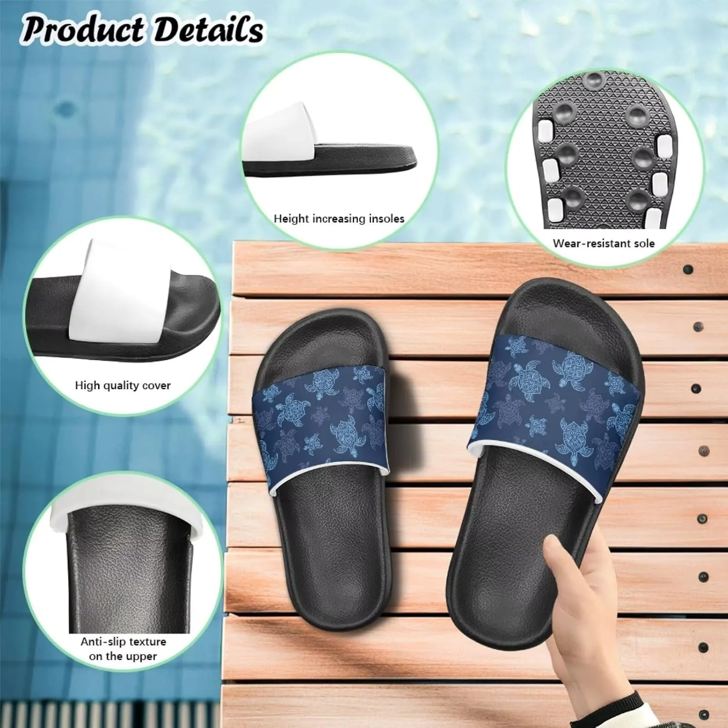Toddler Little Kid Beach Pool Shower Slides Anti-Skid Home Bath Slippers Cute Summer Outdoor Shoes