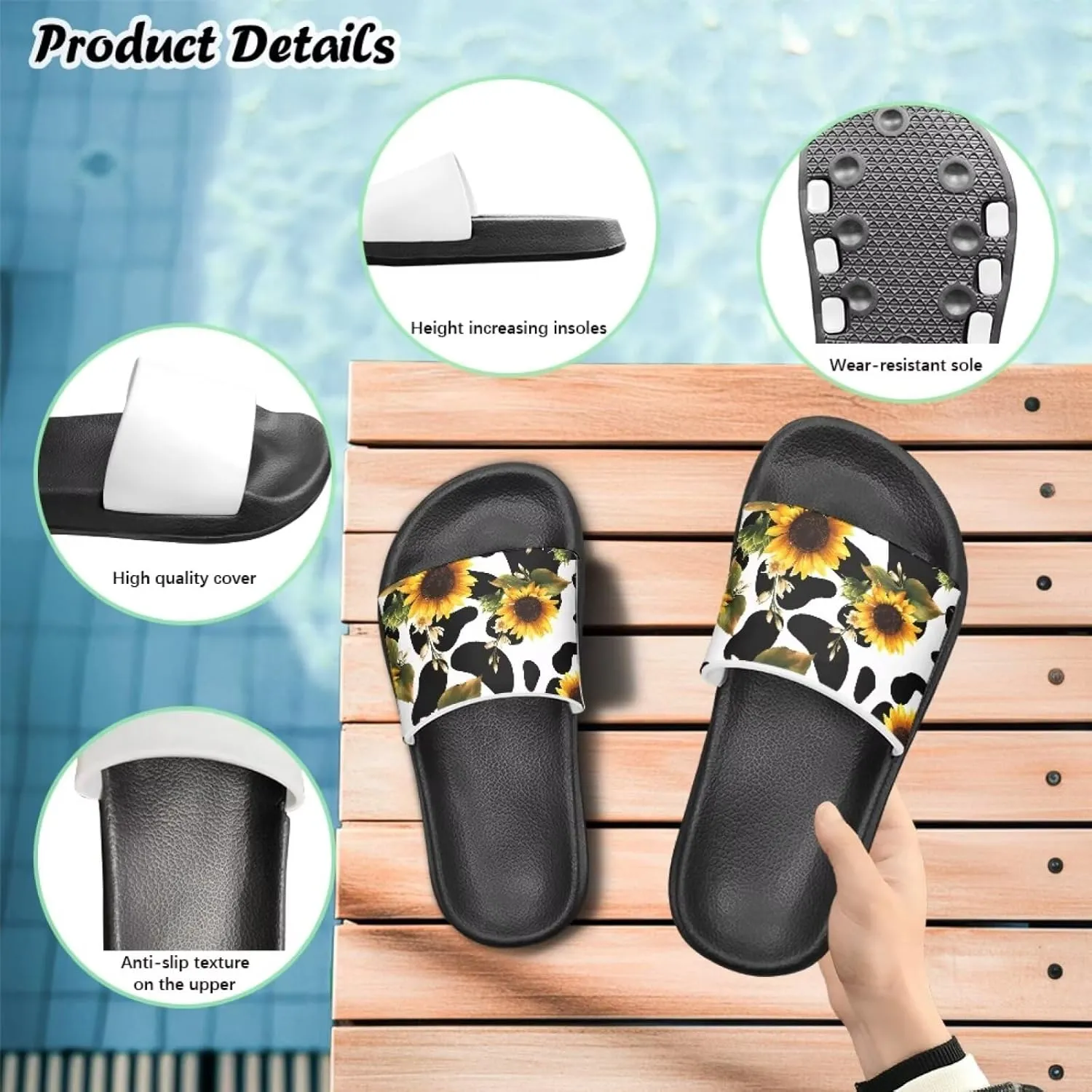 Toddler Little Kid Beach Pool Shower Slides Anti-Skid Home Bath Slippers Cute Summer Outdoor Shoes
