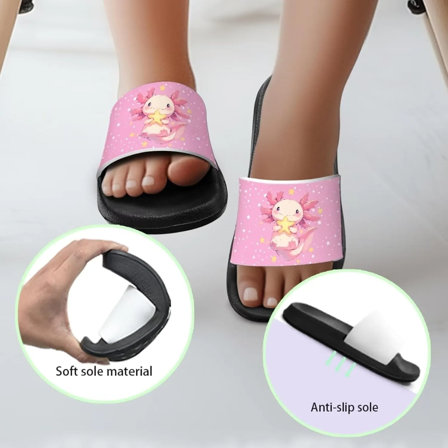 Toddler Little Kid Beach Pool Shower Slides Anti-Skid Home Bath Slippers Cute Summer Outdoor Shoes