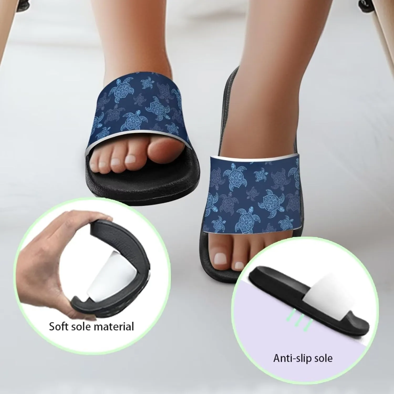 Toddler Little Kid Beach Pool Shower Slides Anti-Skid Home Bath Slippers Cute Summer Outdoor Shoes