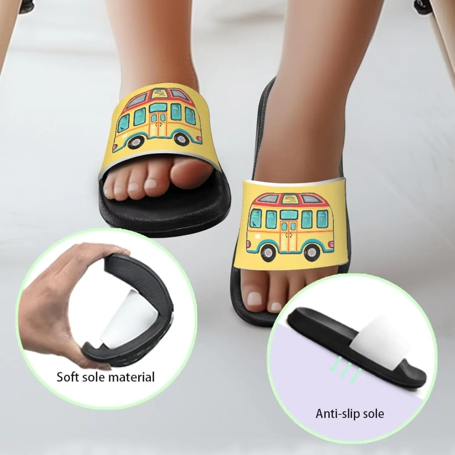 Toddler Little Kid Beach Pool Shower Slides Anti-Skid Home Bath Slippers Cute Summer Outdoor Shoes