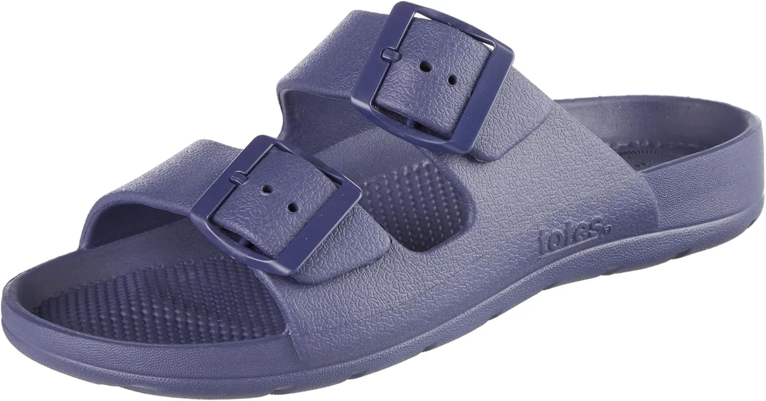 Totes Women's Everywear Adjustable Double Buckle Slide Sandal