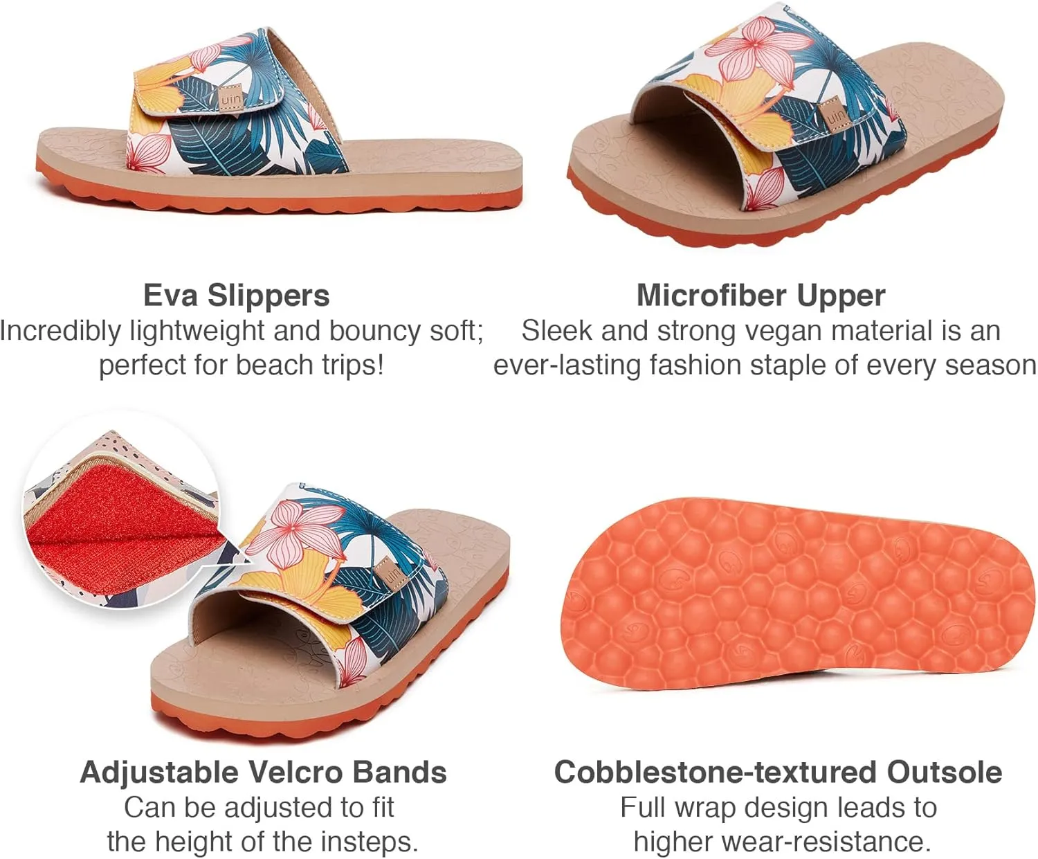 UIN Women's Flip Flops Thong Sandals Beach Summer Casual Art Painted Travel Comfort Slippers Non Slip