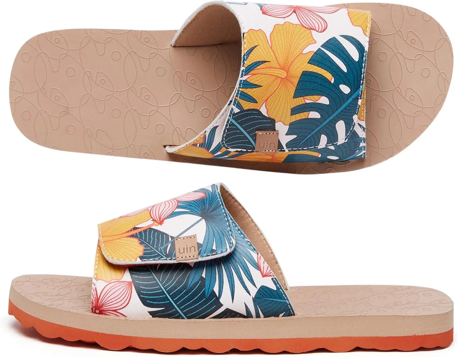 UIN Women's Flip Flops Thong Sandals Beach Summer Casual Art Painted Travel Comfort Slippers Non Slip