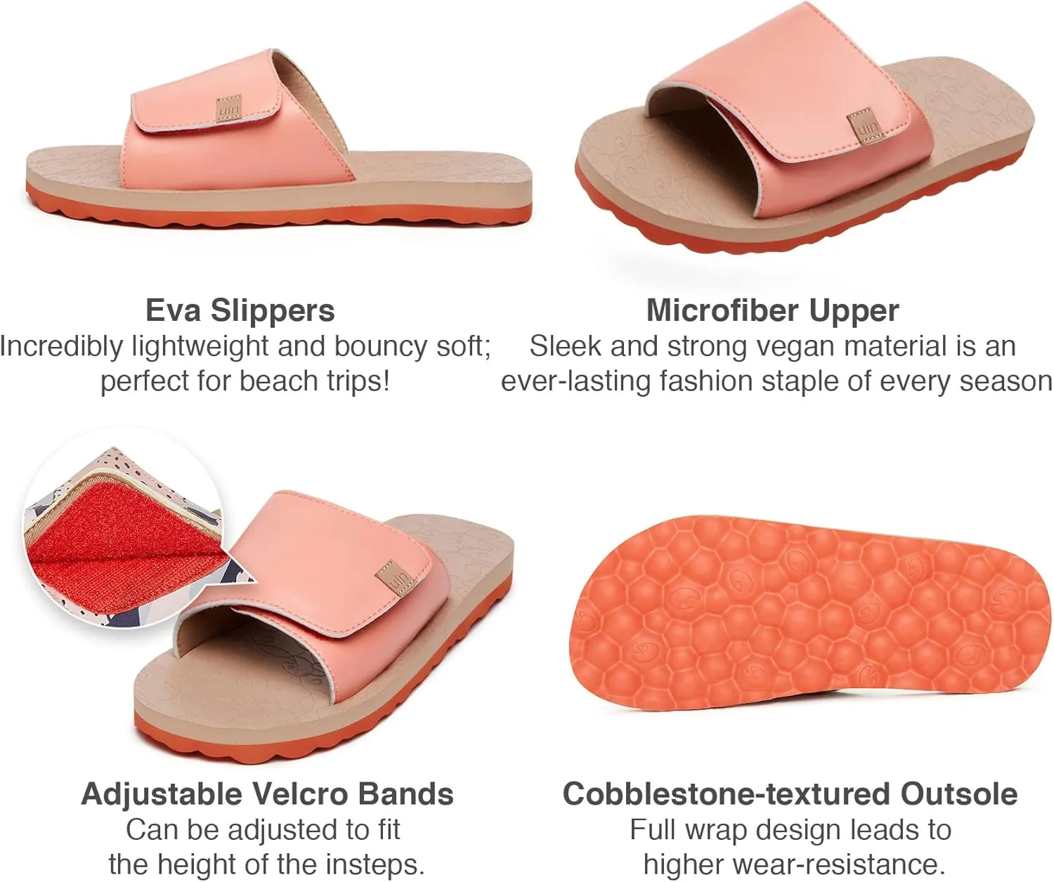 UIN Women's Flip Flops Thong Sandals Beach Summer Casual Art Painted Travel Comfort Slippers Non Slip