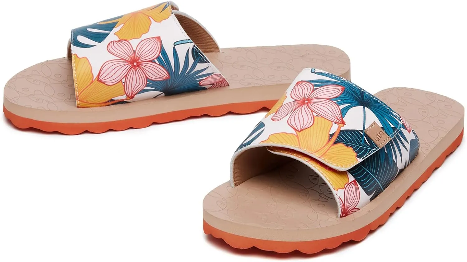 UIN Women's Flip Flops Thong Sandals Beach Summer Casual Art Painted Travel Comfort Slippers Non Slip