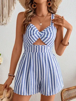 Valeria - Short striped jumpsuit for spring