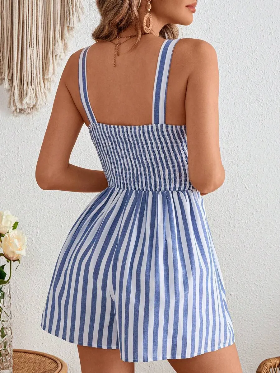 Valeria - Short striped jumpsuit for spring