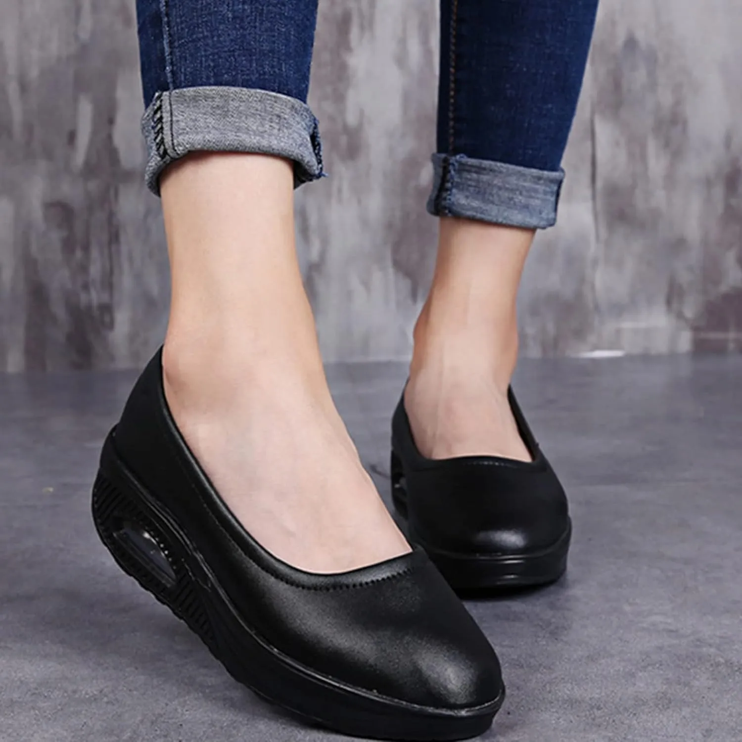 Veroders Women's Working Nurse Shoes Platform Walking Sneakers Wedges Orthotic