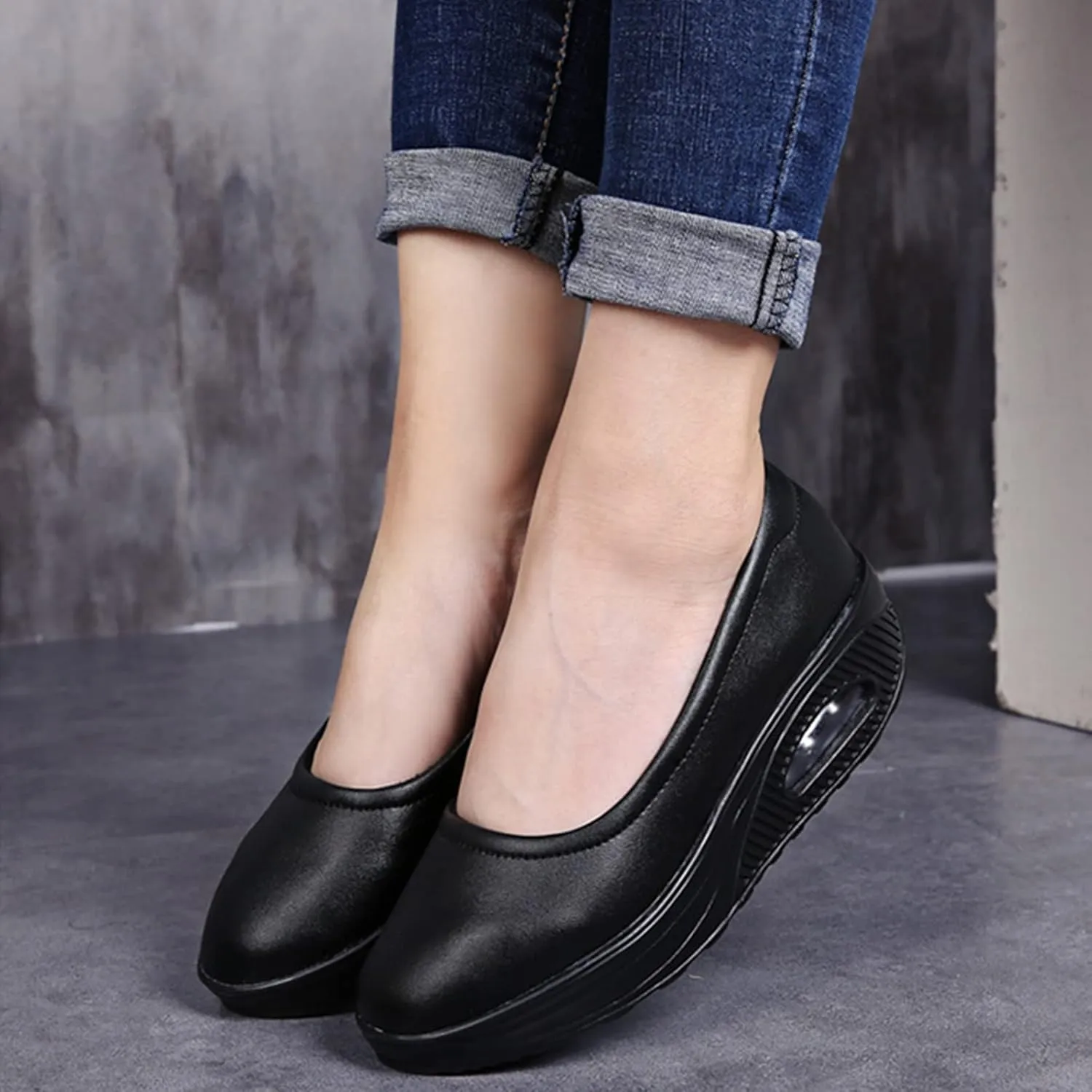Veroders Women's Working Nurse Shoes Platform Walking Sneakers Wedges Orthotic