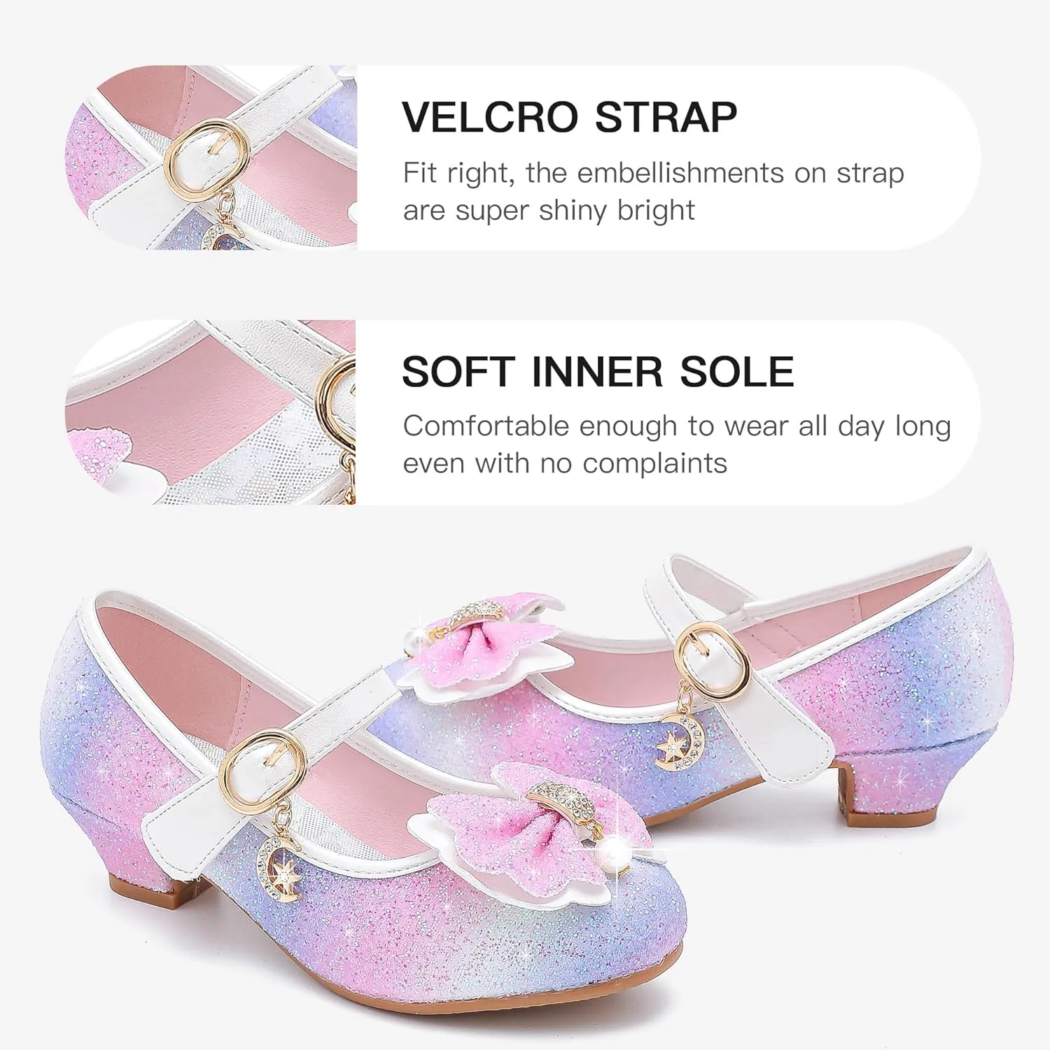 Walofou Flower Girls Wedding Party Heel Princess Shoes Flats for Kid Toddler