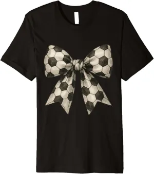 Watercolor Soccer Ball Bow Shirt Vintage Sport Football Premium T-Shirt