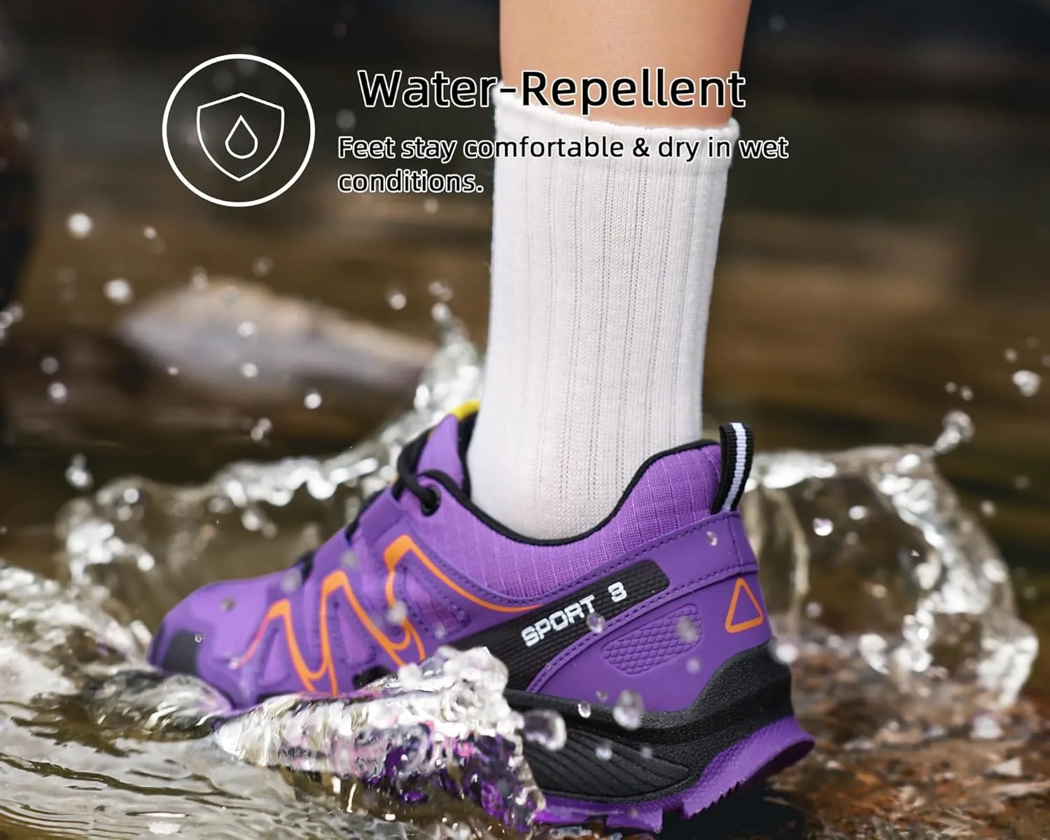 Waterproof Hiking Shoes Women Casual Lace-Up Non-Slip Lightweight Comfortable Running Tennis Fashion Sneakers for Women Walking Trekking Outdoor Shoes