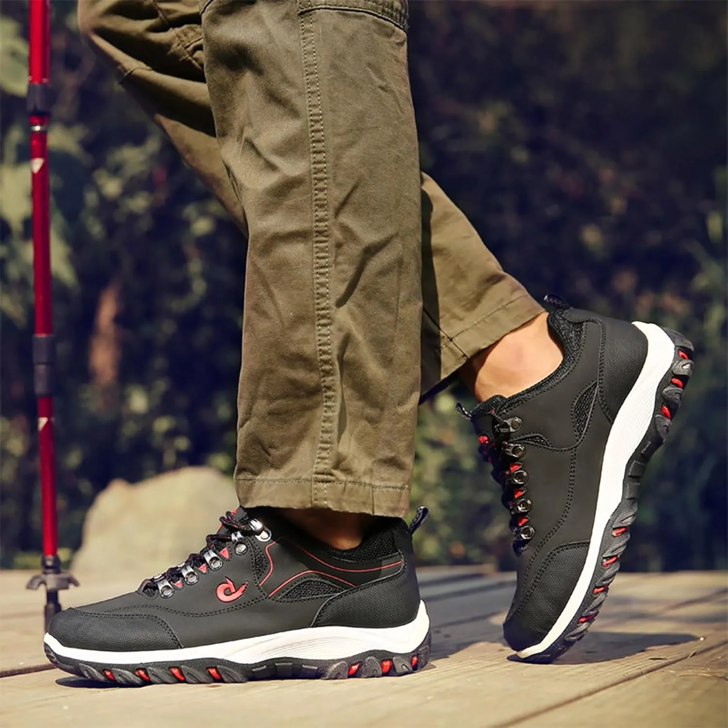 Waterproof Shoes for Men Breathable Trekking Trails Shoes Non-Slip Hiking Shoes Lightweight Casual Walking Shoes
