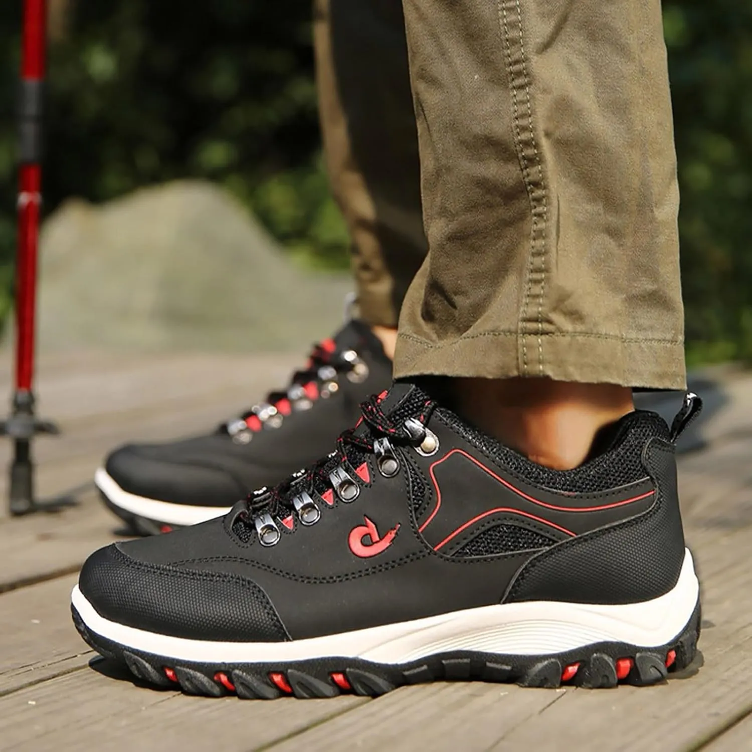 Waterproof Shoes for Men Breathable Trekking Trails Shoes Non-Slip Hiking Shoes Lightweight Casual Walking Shoes