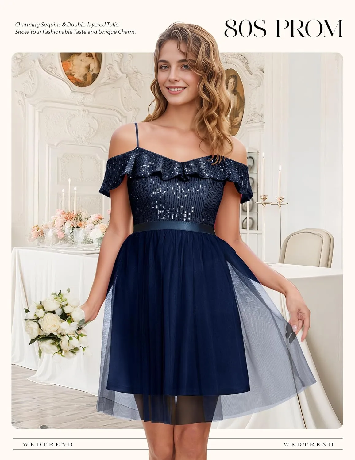 Wedtrend Women's Sequin Dress Sparkly Homecoming Dress Semi Formal Dresses Glitter Short Cocktail Dresses