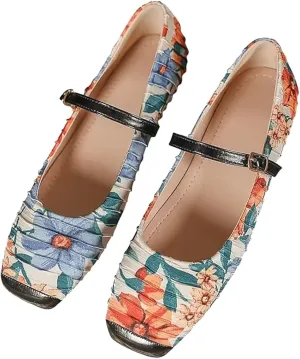 WENJIAZHIZHI Women's Round Toe Mary Janes Cute Bow Ballet Flats Elegant Low-Heel Girls Dress Shoes Wedding Slip-ons