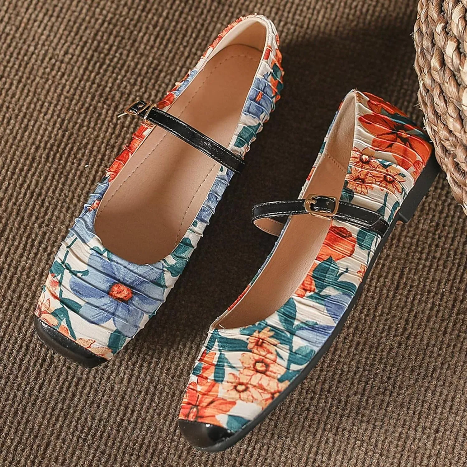 WENJIAZHIZHI Women's Round Toe Mary Janes Cute Bow Ballet Flats Elegant Low-Heel Girls Dress Shoes Wedding Slip-ons