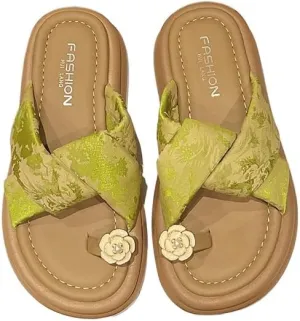With skirts, slippers, women's summer wear 2025 new French toe muffin thick-soled sandals, new Chinese shoes,Wear-resistant and lightweight, skin-friendly