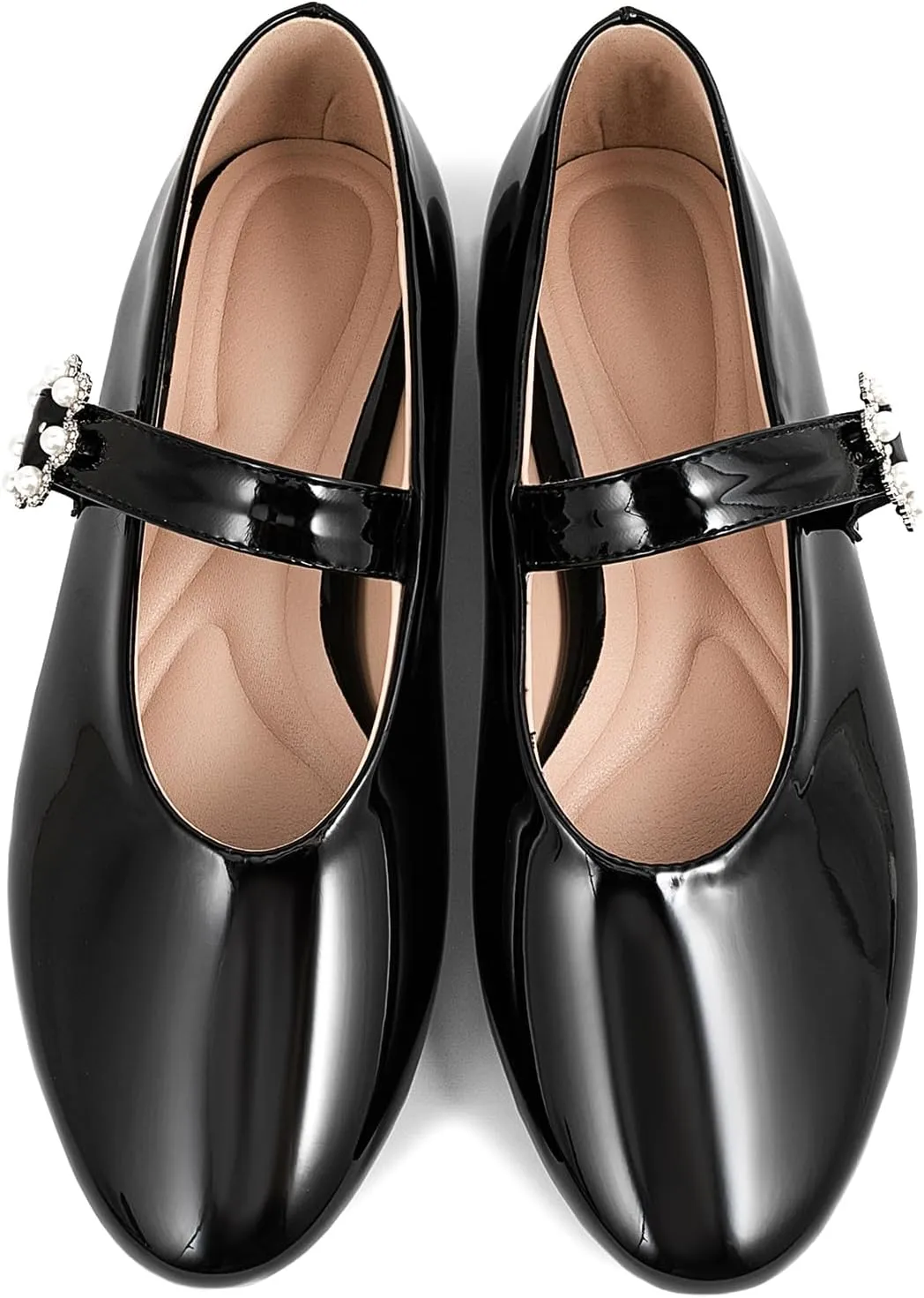 Women Buckled Ballet Flats with Strap Slip On Loafer Shoes