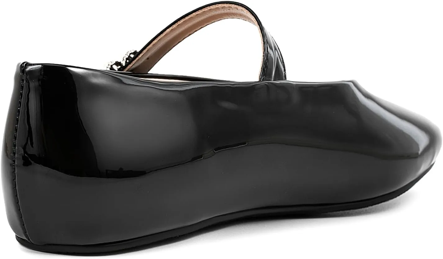 Women Buckled Ballet Flats with Strap Slip On Loafer Shoes