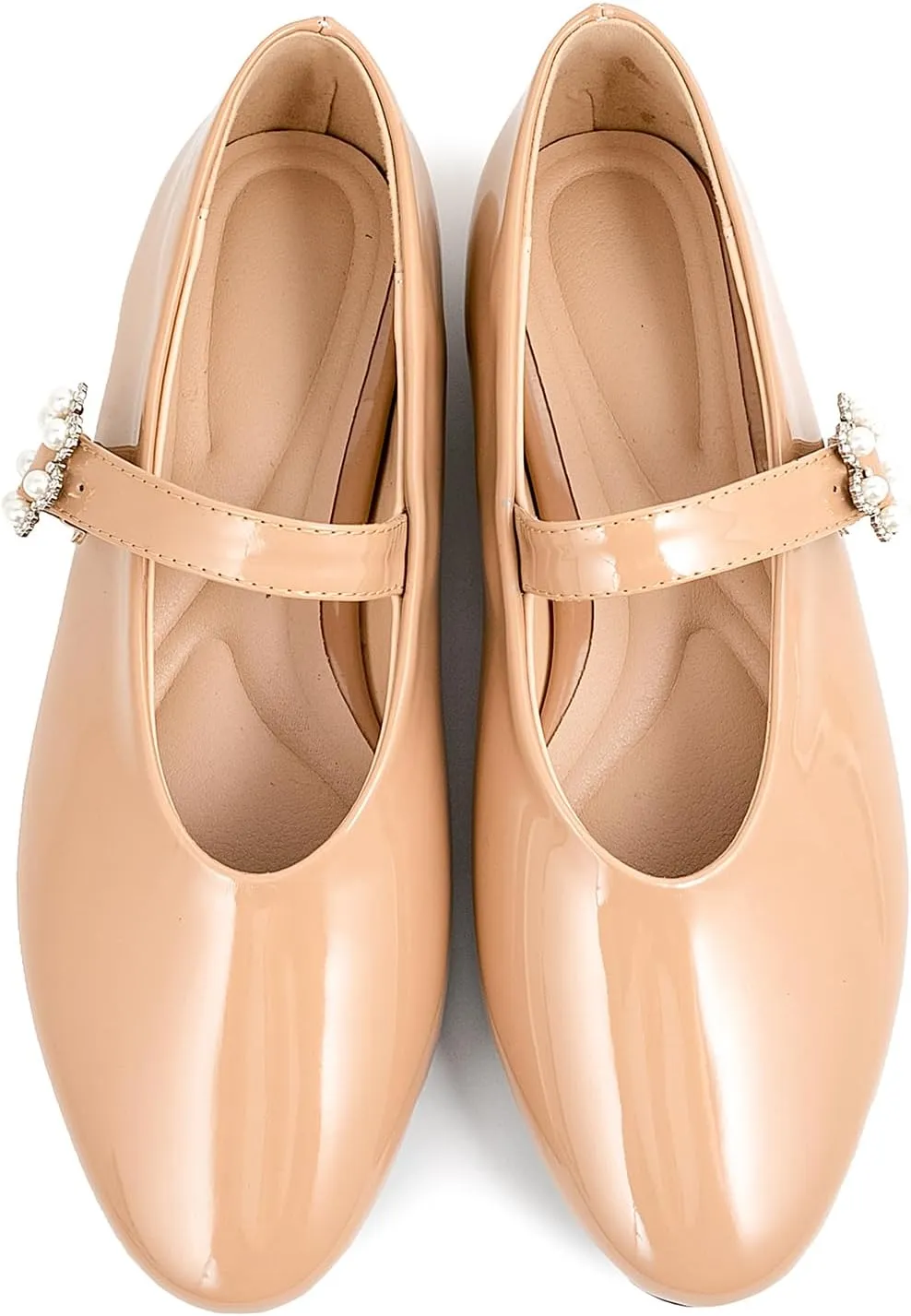 Women Buckled Ballet Flats with Strap Slip On Loafer Shoes