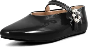 Women Buckled Ballet Flats with Strap Slip On Loafer Shoes