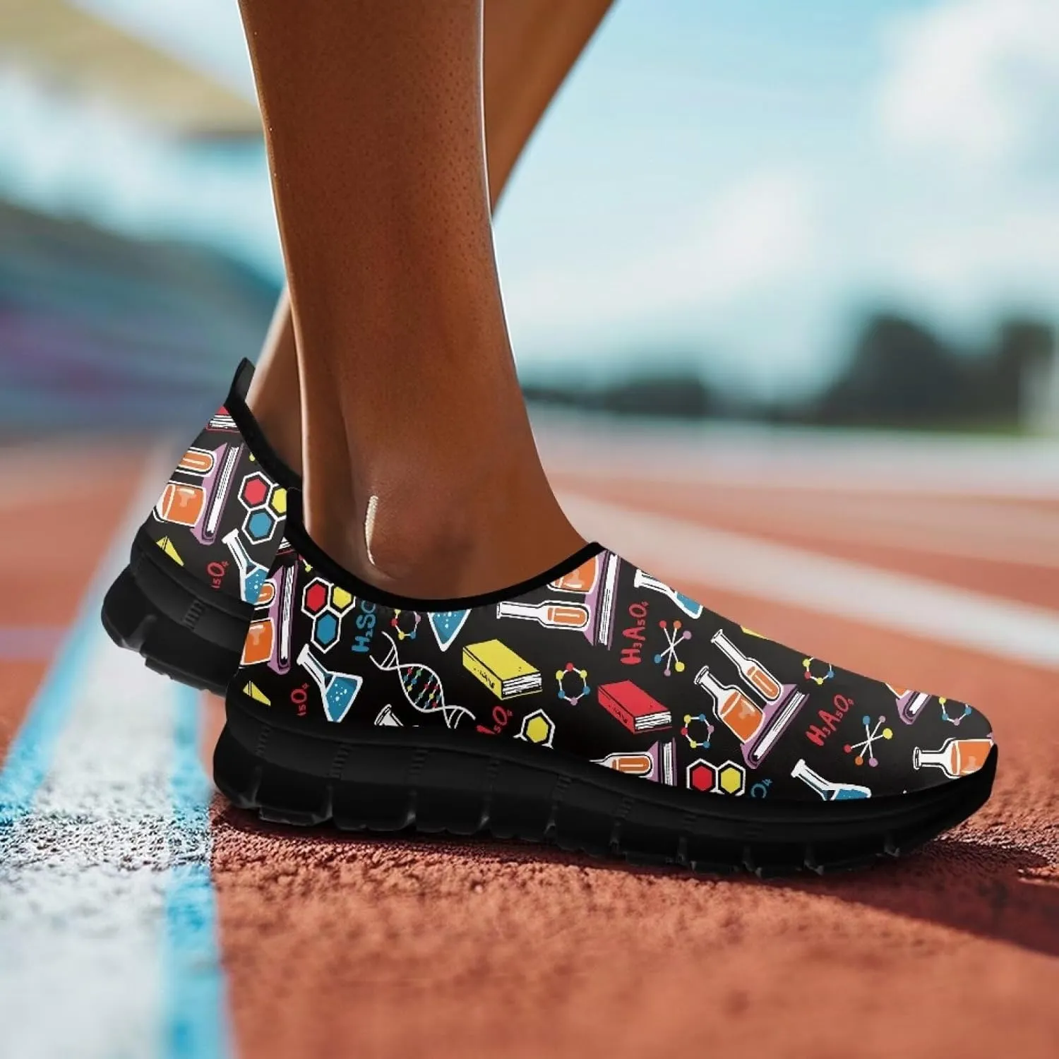 Women Casual Shoes Slip On Loafers Non Slip Lightweight Walking Shoes Thank You Gifts for School Teachers Black Sole Size 5.5-11.5