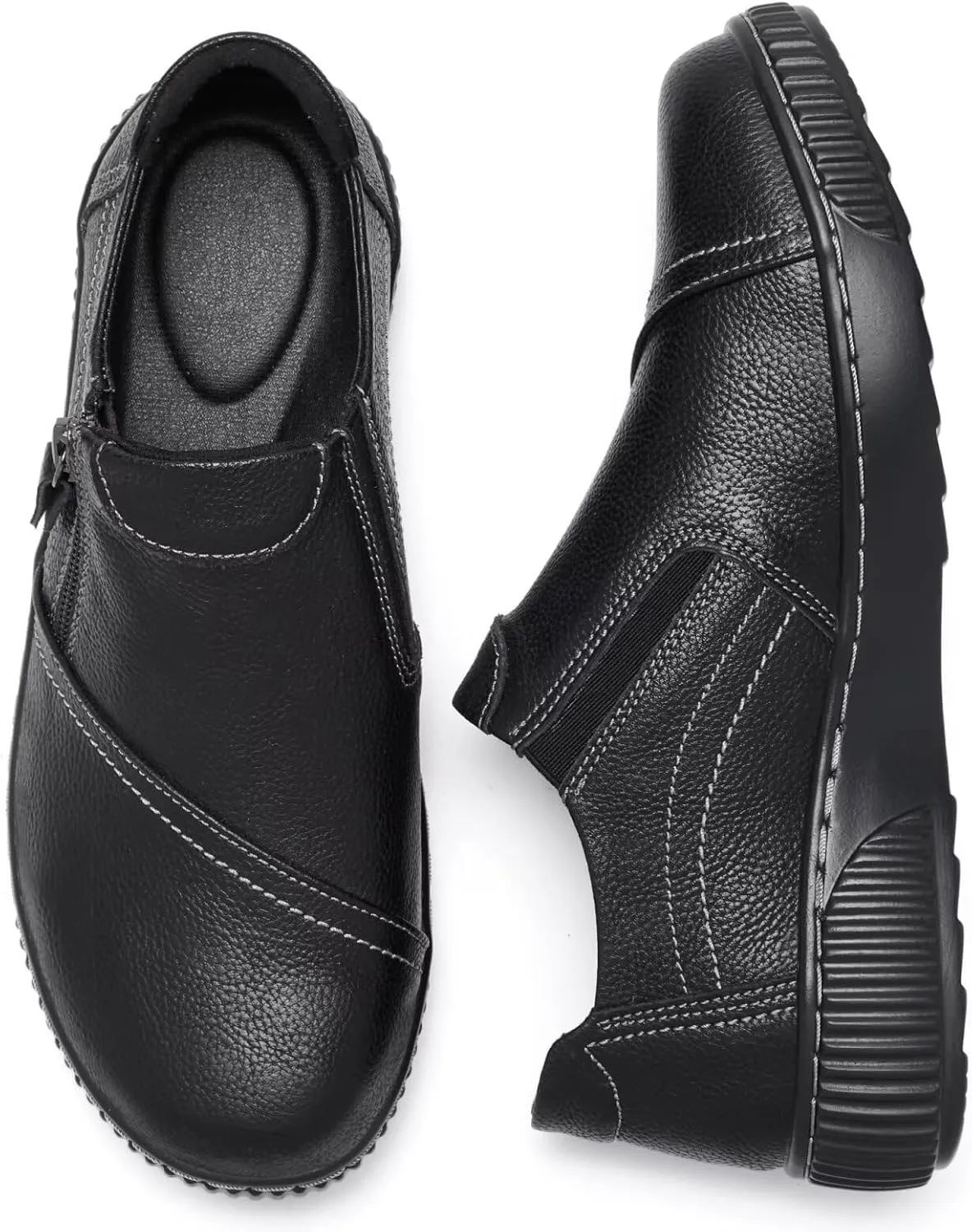 Women Casual Slip on Leather Loafers Dress Walking Shoes