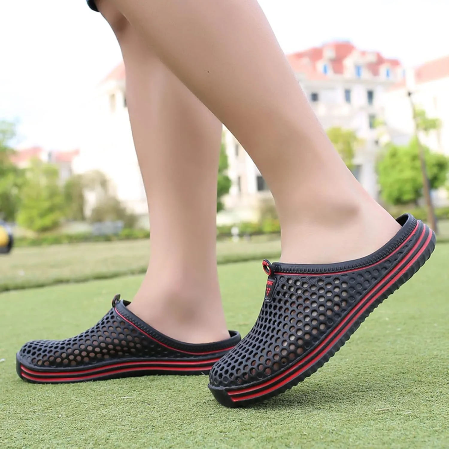 Women Garden Clogs Shoes Unisex Mesh Breathable Slippers Lightweight Summer Beach Sandals Walking Shoes