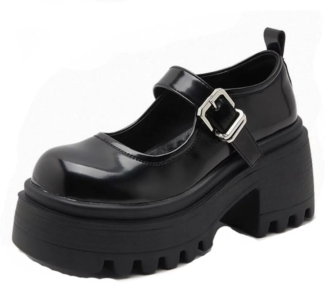 Women Lolita Shoes Heel Mary Jane Lace Pumps with Bow Kawaii Cute Cosplay Wedge Boots Cross Strap Block Heel Sweet Uniform Dress for Prom College Vintage Party Casual