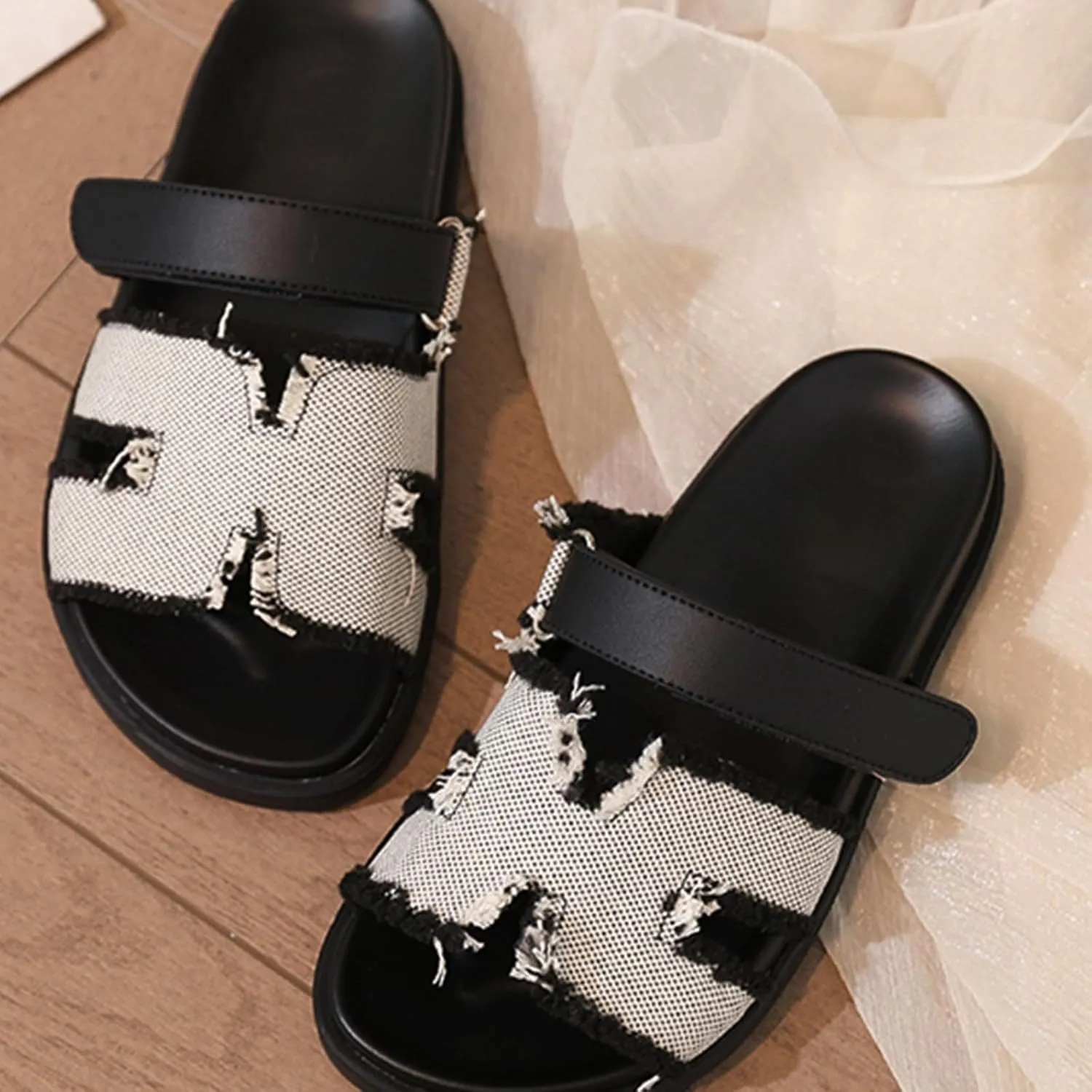 Women Sandals Summer Flat Sandal Comfy Adjustable Strap Sandals Fashion Mules Slip On Casual Sandals for Women