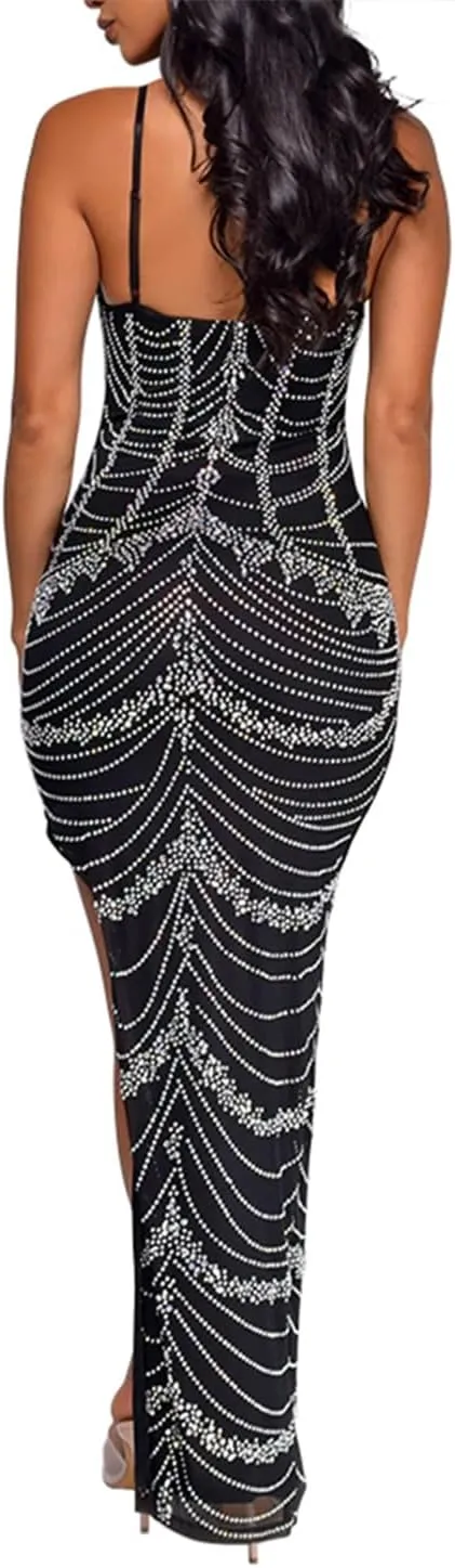 Women Sexy Hot Drilling Process Sexy Dress Party Club Night Dress