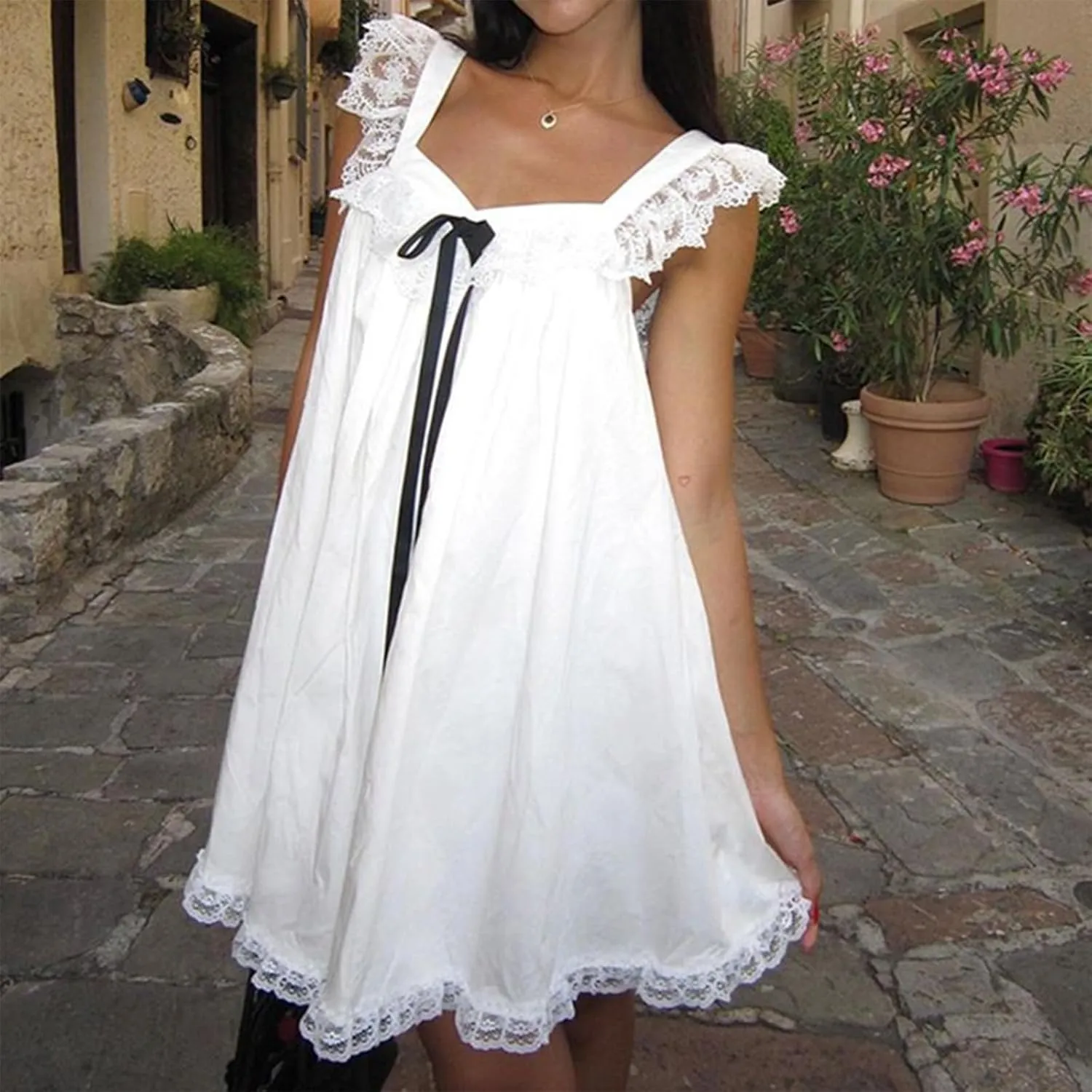 Women Summer Cute Babydoll Dress Ruffle Cap Sleeve Mini Sundress Loose Fit Floral Boho Beach Flowy Short Dresses