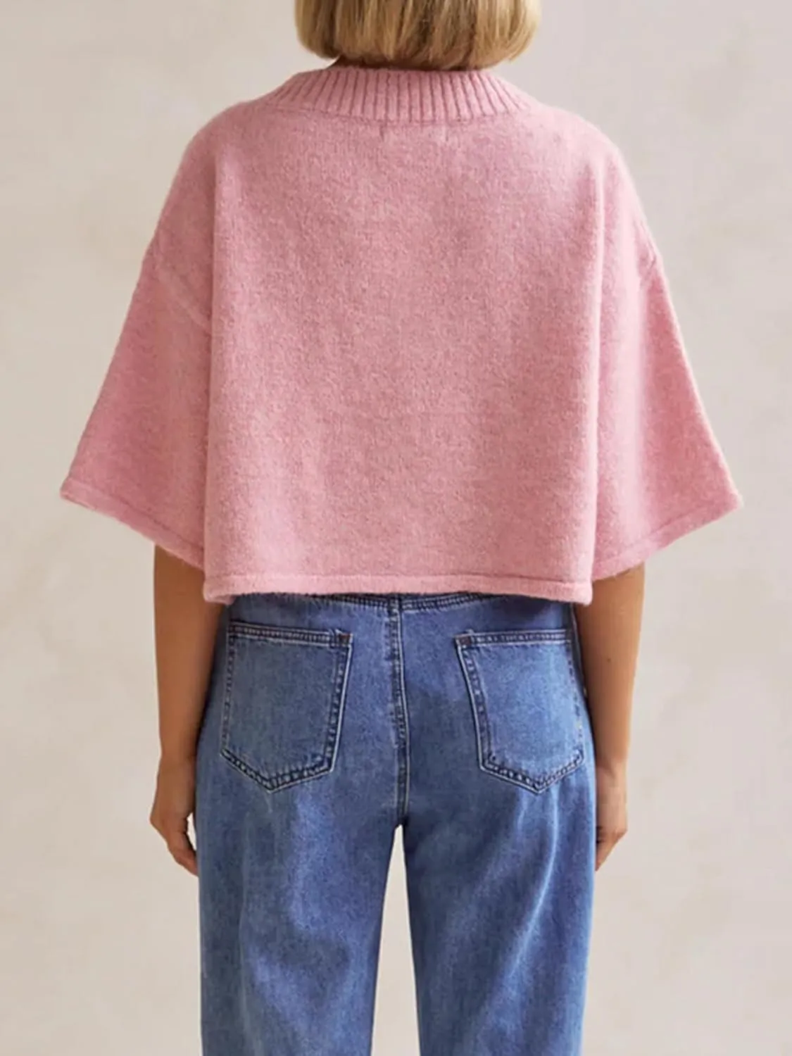 Women Y2k Knitted Crop Cardigan Short Sleeve Button Up Ribbed Knit Sweater Fall Winter Going Out Sweater