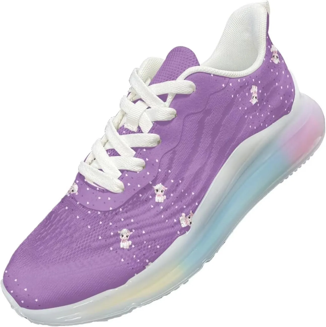 Women's Air Running Shoes Lightweight Air Cushion Sneakers Lace Up Non Slip Walking Shoes for Gym Workout SizeUS 6-11