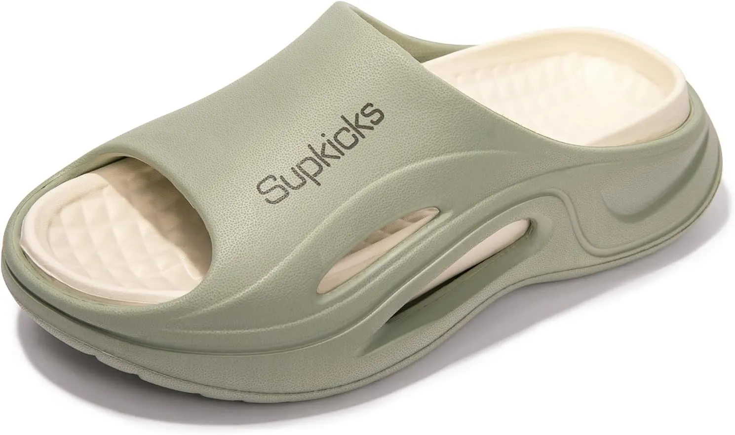 Women's Arch Support Pillow Slippers Non Slip Slide Sandals Shower Beach Cloud Slippers House Bedroom Shoes with Removable Cushion Footbed