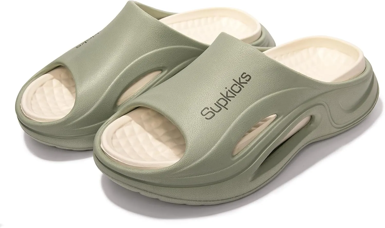 Women's Arch Support Pillow Slippers Non Slip Slide Sandals Shower Beach Cloud Slippers House Bedroom Shoes with Removable Cushion Footbed