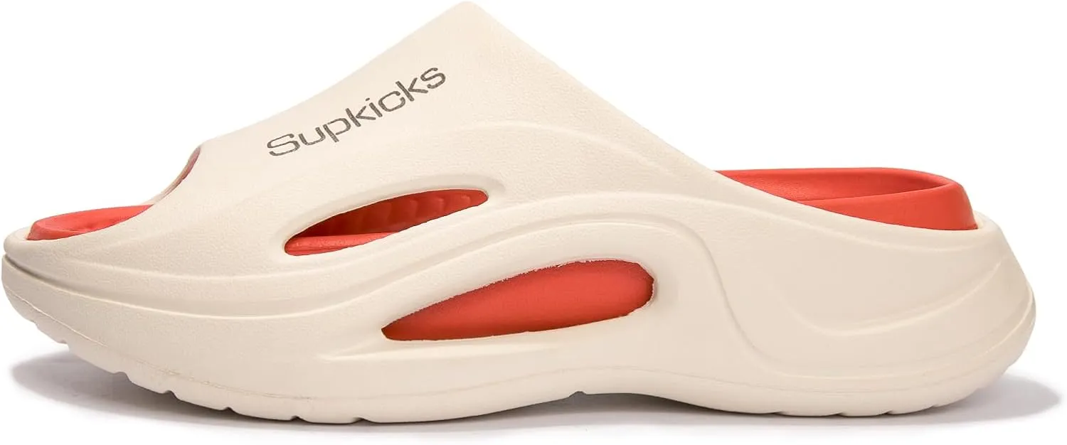 Women's Arch Support Pillow Slippers Non Slip Slide Sandals Shower Beach Cloud Slippers House Bedroom Shoes with Removable Cushion Footbed