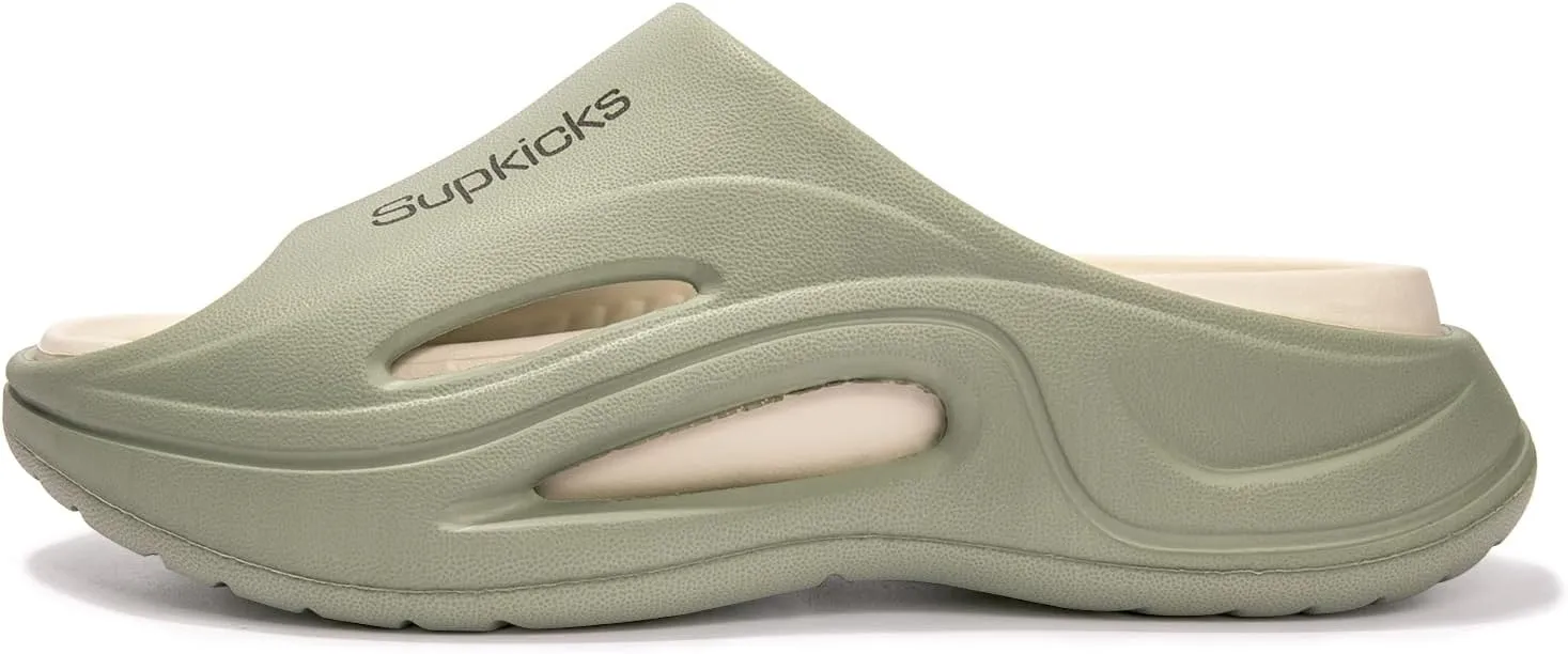 Women's Arch Support Pillow Slippers Non Slip Slide Sandals Shower Beach Cloud Slippers House Bedroom Shoes with Removable Cushion Footbed