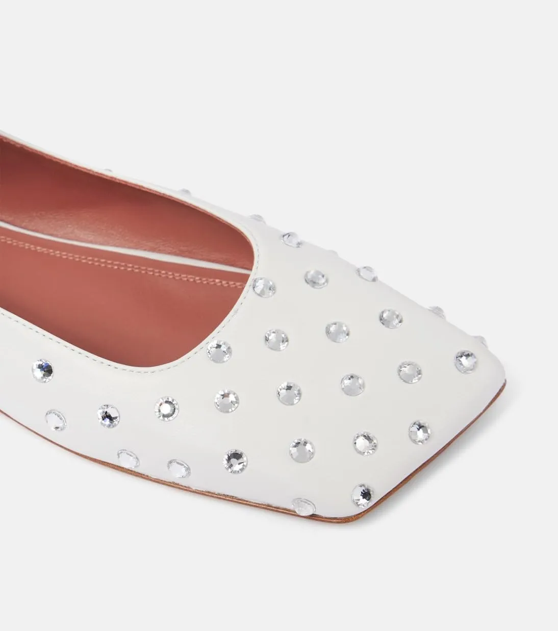 Women's Ballet Flats Ankle Strap Ballerina Flats Rhinestone Lace Up Square Toe Gliter Loafers Dressy Casual Flats for Wedding Party