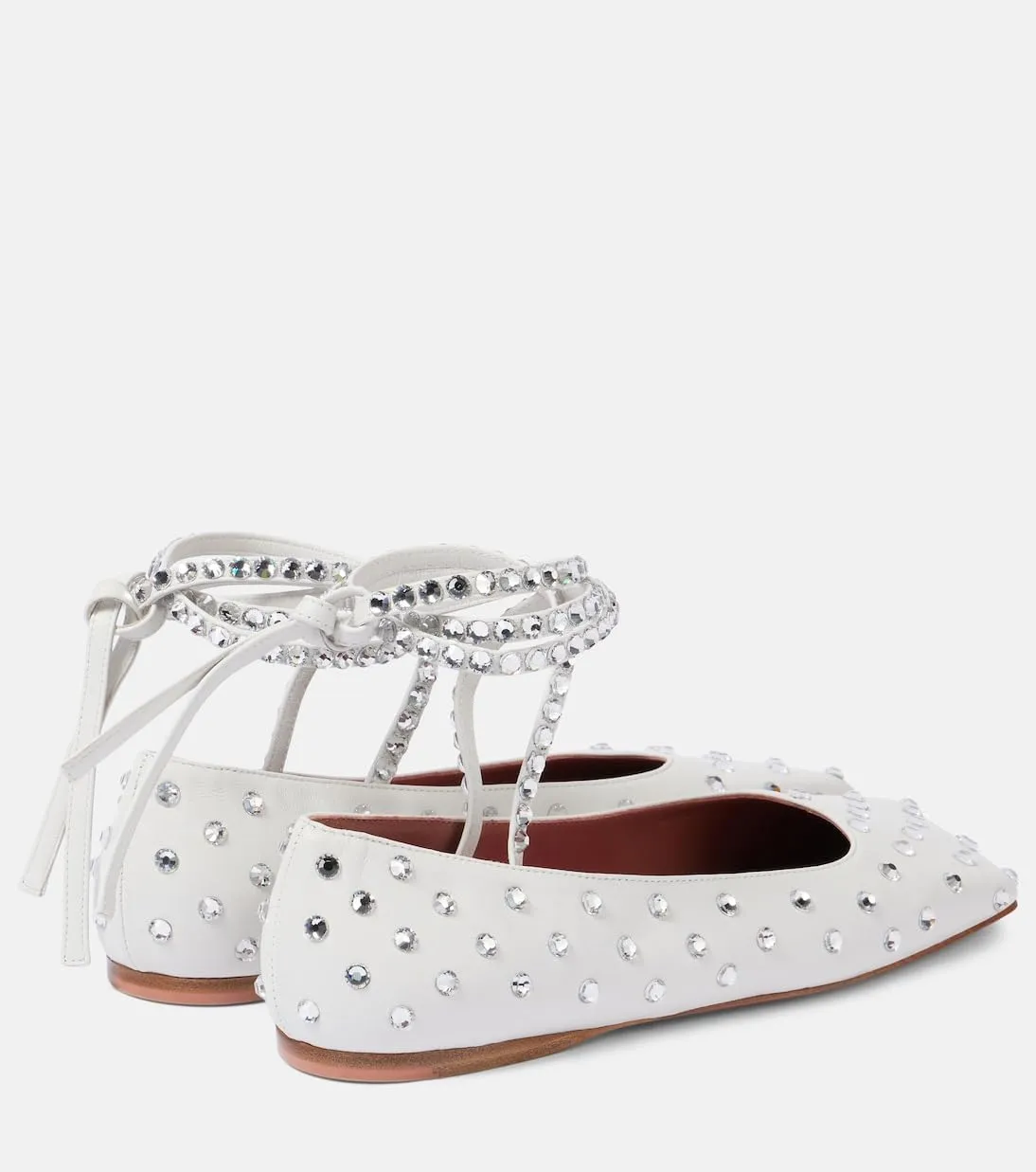 Women's Ballet Flats Ankle Strap Ballerina Flats Rhinestone Lace Up Square Toe Gliter Loafers Dressy Casual Flats for Wedding Party