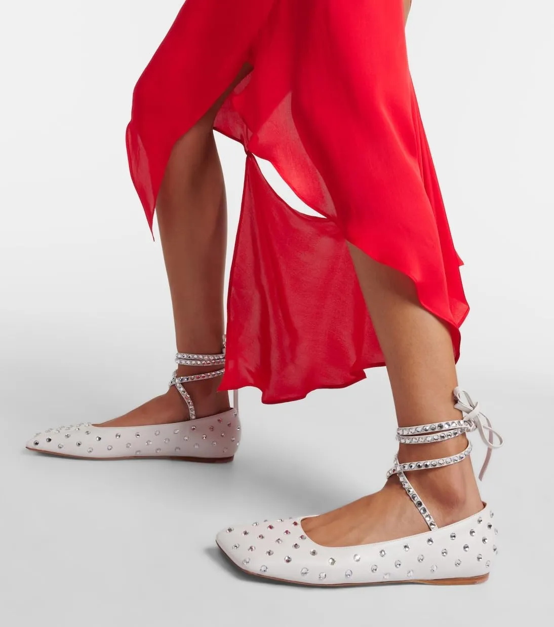 Women's Ballet Flats Ankle Strap Ballerina Flats Rhinestone Lace Up Square Toe Gliter Loafers Dressy Casual Flats for Wedding Party