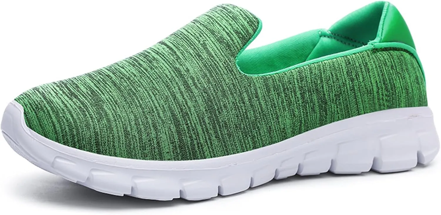 Women's Breathable Mesh Slip-On Loafers Classic Round Toe Flat Lightweight Non-Slip Mom Nurse Driving Walking Shoes