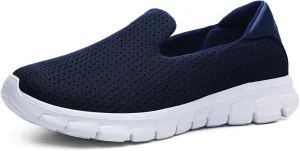 Women's Breathable Mesh Slip-On Loafers Classic Round Toe Flat Lightweight Non-Slip Mom Nurse Driving Walking Shoes